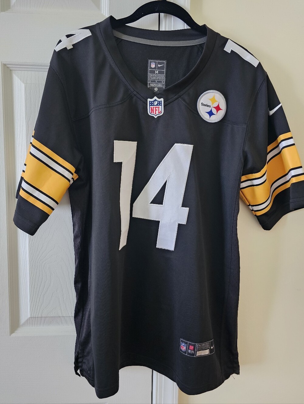 Nike Black and Gold Steelers #14 Pickens Football Jersey, Size Medium